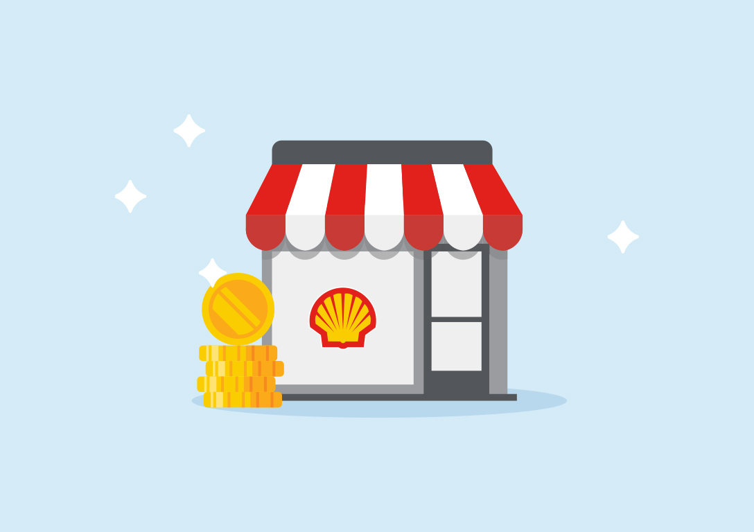 Man holding child and various items.